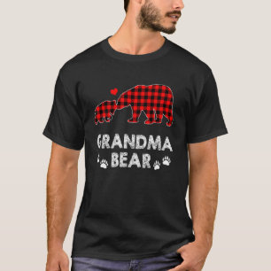 T-shirt Grand-mère Ours Femmes Rouge Plaqué Pajama de Noël