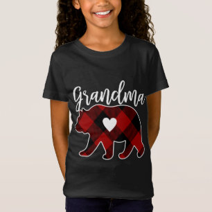 T-Shirt Grand-mère Ours Noël Buffalo Plaid Décor