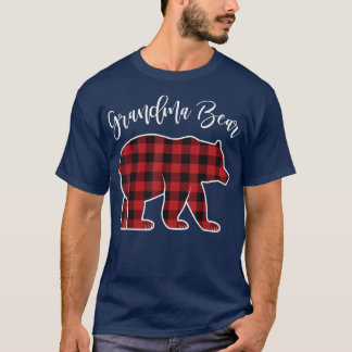 T-shirt Grand-mère Ours Pyjama Rouge Buffalo Noël Famille