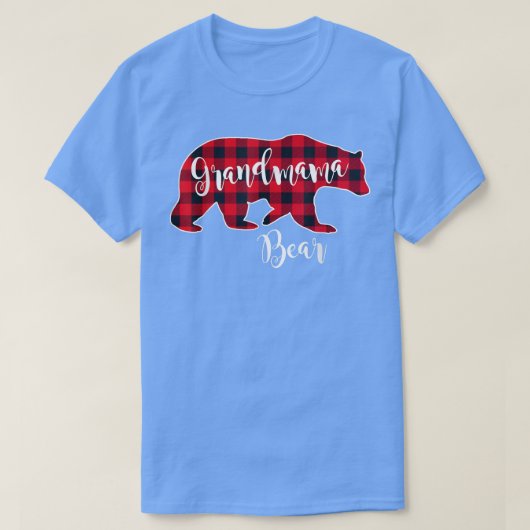 T-shirt Grand-mère Ours Rouge Buffalo Check Plaid Fun Gran (Design devant)