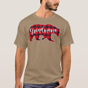 T-shirt Grand-mère Ours Rouge Buffalo Check Plaid Fun Gran