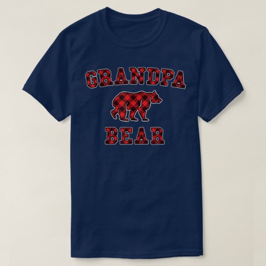 T-shirt Grand-mère Ours Rouge Buffle Plaid Correspondant F (Design devant)
