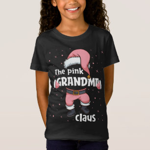 T-Shirt Grand-mère Pink Santa Claus Famille Correspondant 
