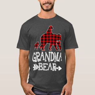 T-shirt Grand-mère Porte Trois Cubes Rouge Plaid Mama Noël