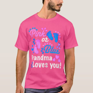 T-shirt Grand-mère rose ou bleu t'aime Fête de révélation