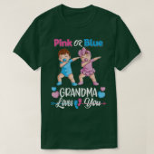 T-shirt Grand-Mère Rose Ou Bleu Vous Aime Bébé Genre Révél (Design devant)