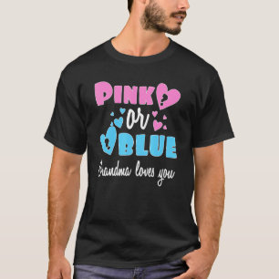 T-shirt Grand-Mère Rose Ou Bleu Vous Aime Genre Bébé Révél