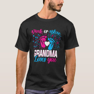T-shirt Grand-Mère Rose Ou Bleu Vous Aime Genre Bébé Révél