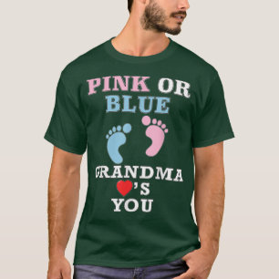 T-shirt Grand-Mère Rose Ou Bleu Vous Aime Genre Révéler Bé