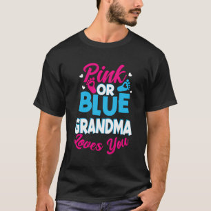 T-shirt Grand-Mère Rose Ou Bleu Vous Aime Genre Révéler Bé