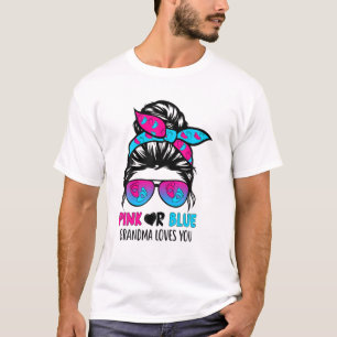 T-shirt Grand-Mère Rose Ou Bleu Vous Aime Messy Bun Gend