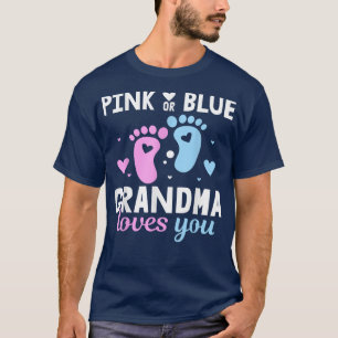 T-shirt Grand-Mère Rose Ou Bleu Vous Aime Père Genre Revea