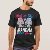 T-shirt Grand-Mère Rose Ou Bleue Vous Aime Eléphants Bébé (Devant)