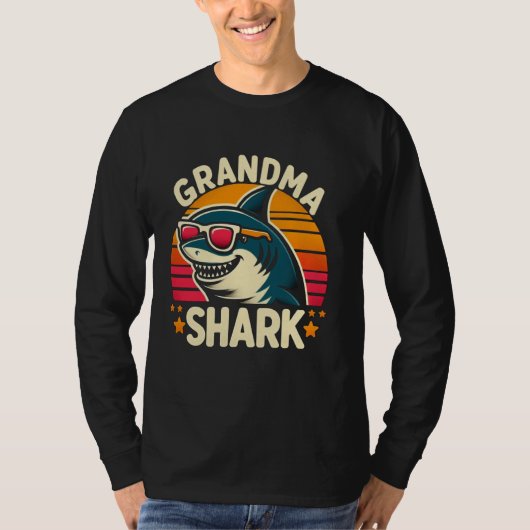 T-shirt Grand-mère Shark Funny Shark Matching Famille pour (Devant)