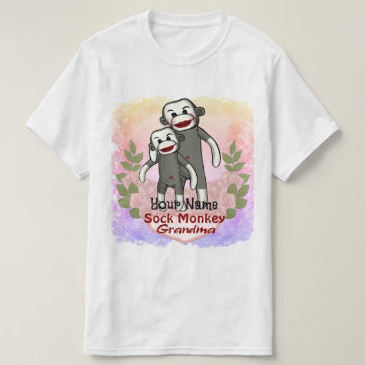 T-shirt Grand-mère Singe Chaussette (Design devant)