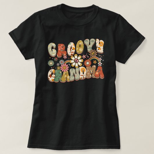 T-shirt Grand-mère Super Arc-en-ciel rétro, grand-mère bra (Design devant)