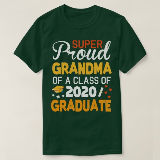 T-shirt Grand-Mère Super Fière D'Une Classe De 2020 Diplôm (Design devant)