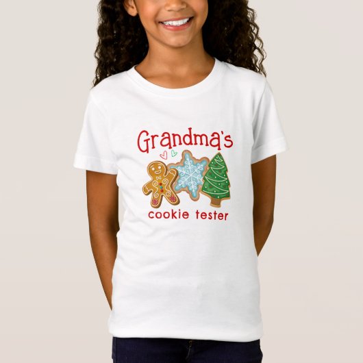 T-Shirt Grand-mère's Cookie Tester mignon Cookie de Noël (Devant)