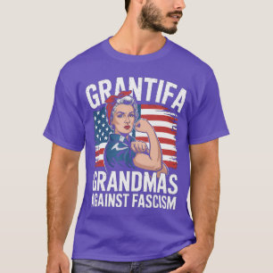 T-shirt Grand-mères Grantifa contre le drapeau du fascisme