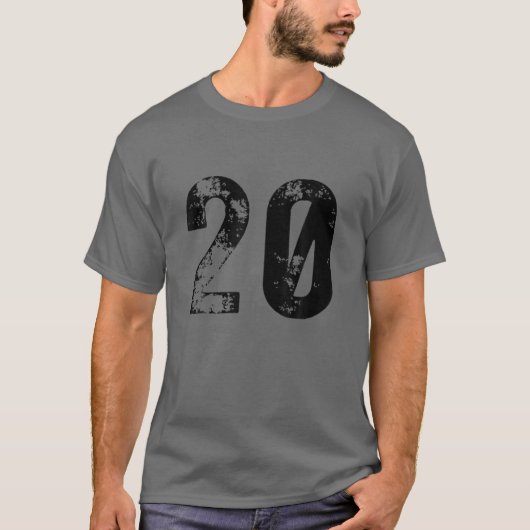 T-shirt Grand Nombre 20 Pour 20E Anniversaire Vingt Ans 1 (Devant)