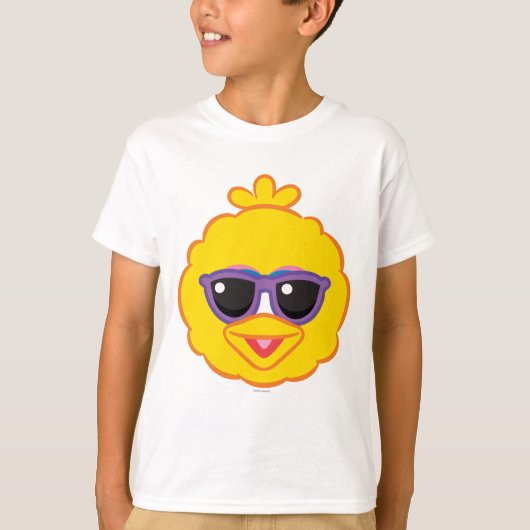 T-shirt Grand Oiseau souriant visage avec lunettes de sole (Devant)