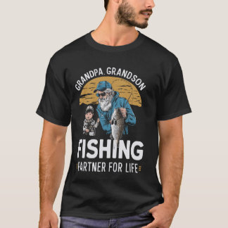 T-shirt Grand-pa Grand-Son Partenaire De Pêche Pour La Vie