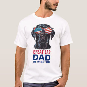 T-shirt Grand papa du Labrador 4 juillet drapeau américain