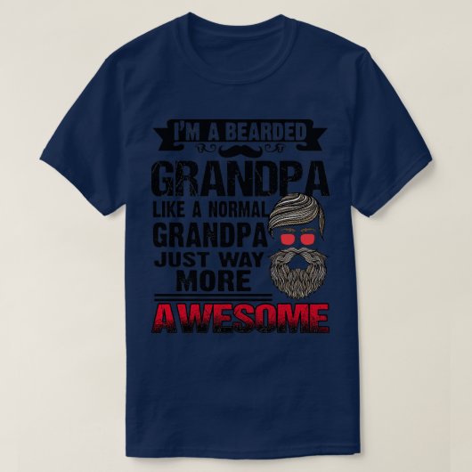 T-shirt Grand-père à poils époustouflants 6 (Design devant)