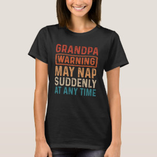 T-shirt Grand-Père Avertissement Peut Tomber Soudainement