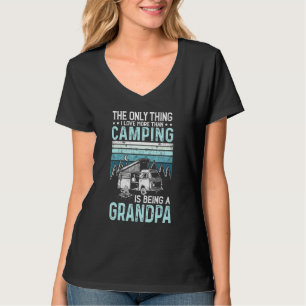 T-shirt Grand-père Camping Retro Vintage Extérieur Grand-p