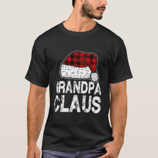 T-shirt Grand-père Claus Santa Hat Red Buffalo Plaid Chris