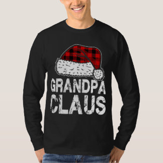 T-shirt Grand-père Claus Santa Hat Red Buffalo Plaid Chris