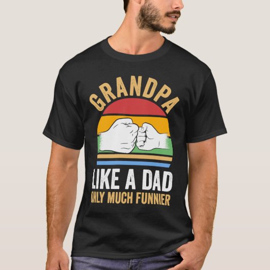 T-shirt grand-père comme un père seulement beaucoup plus d (Devant)