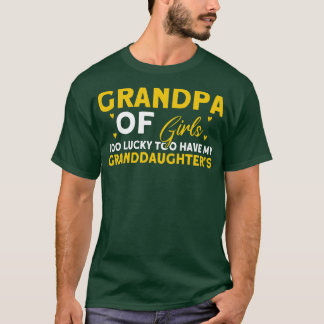 T-shirt Grand-Père De Filles Trop Lucky Grand-Filles Grand