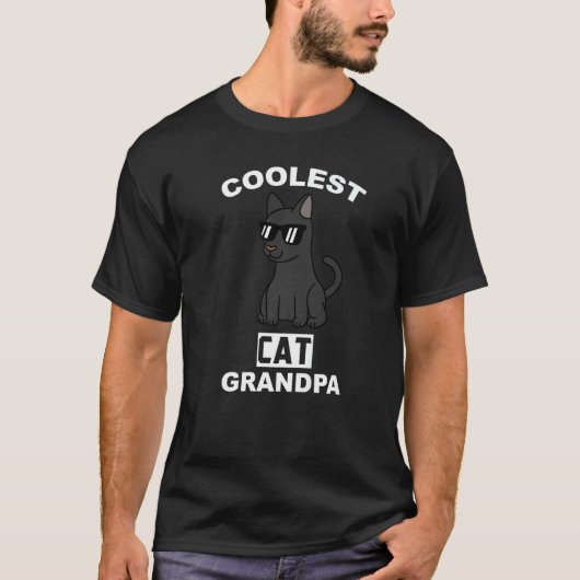 T-shirt Grand-père de grand-père de chat noir frais (Devant)
