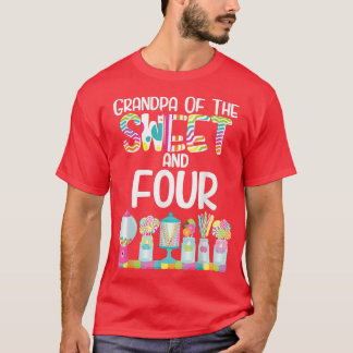 T-shirt Grand-père de la douce et quatre bonbons Anniversa