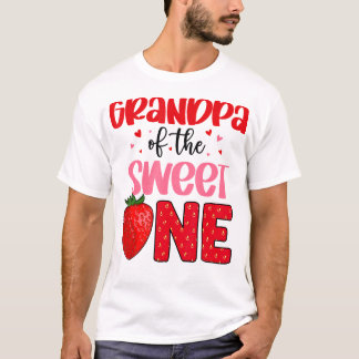 T-shirt Grand-Père De La Douce Une Fraise Anniversaire Fam