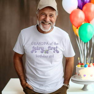 T-shirt Grand-père de la fée pourpre Premier anniversaire 