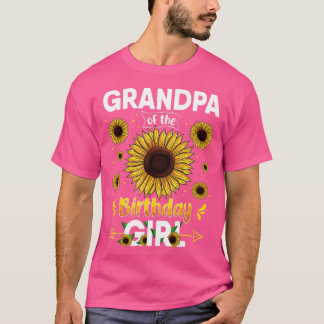 T-shirt Grand-père de la fête des filles Sunflower Famil