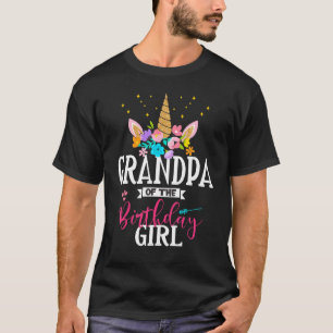 T-shirt Grand-père de la fille de l'anniversaire Licorne A