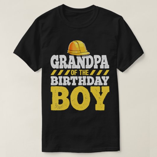 T-shirt Grand-père de l'anniversaire Boy Construction Anni (Design devant)