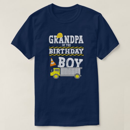 T-shirt Grand-Père De L'Anniversaire Boy Construction cami (Design devant)
