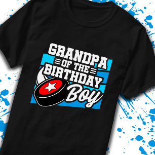 T-shirt Grand-père de l'anniversaire Garçon garçons Hockey