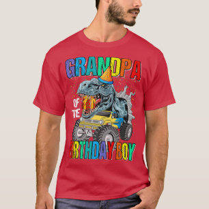 T-shirt Grand-Père De L'Anniversaire Garçon Monster Camion