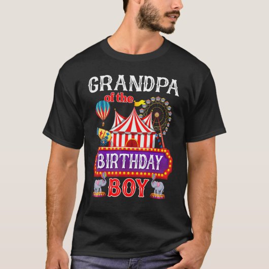 T-shirt Grand-Père De L'Anniversaire Garçon Ringmaster Cir (Devant)