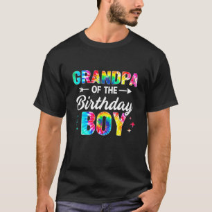 T-shirt Grand-Père De L'Anniversaire Garçon Tie Dye Famill