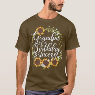 T-shirt Grand-père de l'anniversaire Princesse Fille Thème