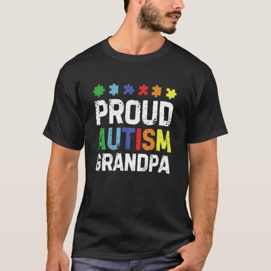 T-shirt Grand-père de l'autisme fier (Devant)