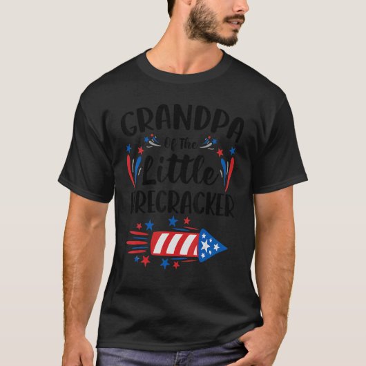 T-shirt Grand-père de The Little Firecracker 4th of July B (Devant)
