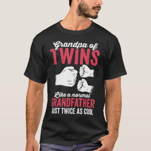 T-shirt Grand-Père De Twins Baby Faire-part Party Twin Gra